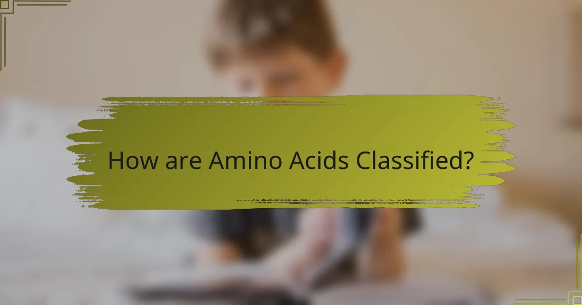 How are Amino Acids Classified?